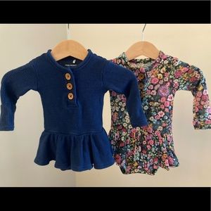 Set of 2 posh peanut twirl bodysuits